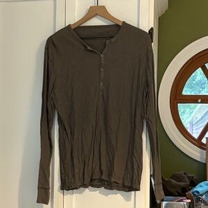 Men's Brown Henley Shirt